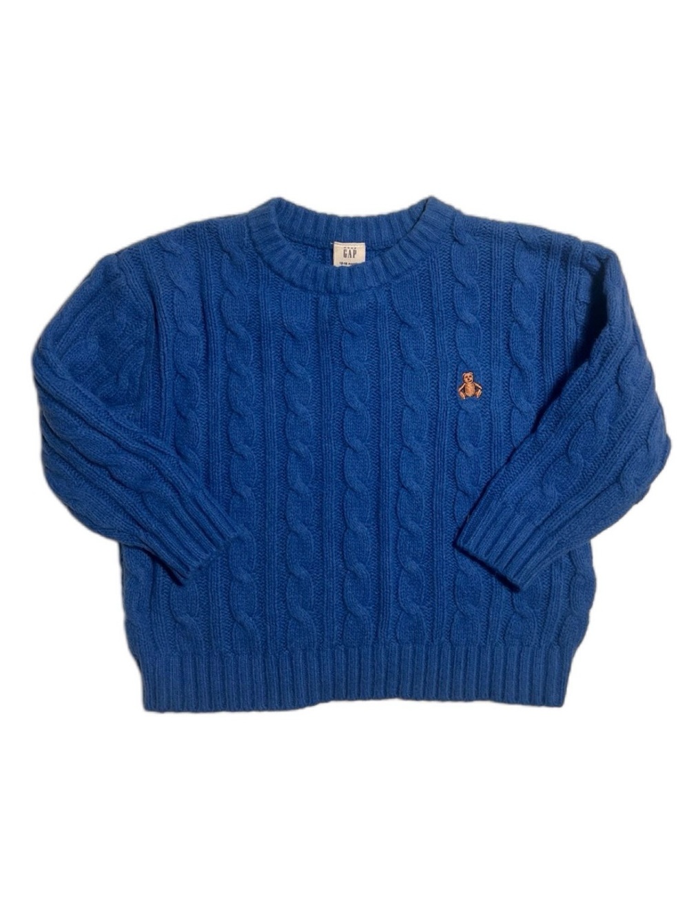 GAP Baby Cobalt Blue Cable-Knit Crewneck Sweater Size 12-18M